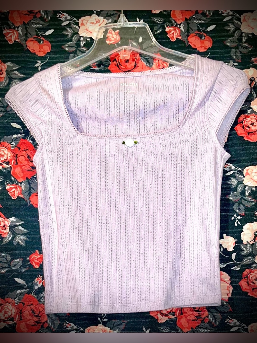 Hollister Light Lavender Square Neck Ribbed Tank